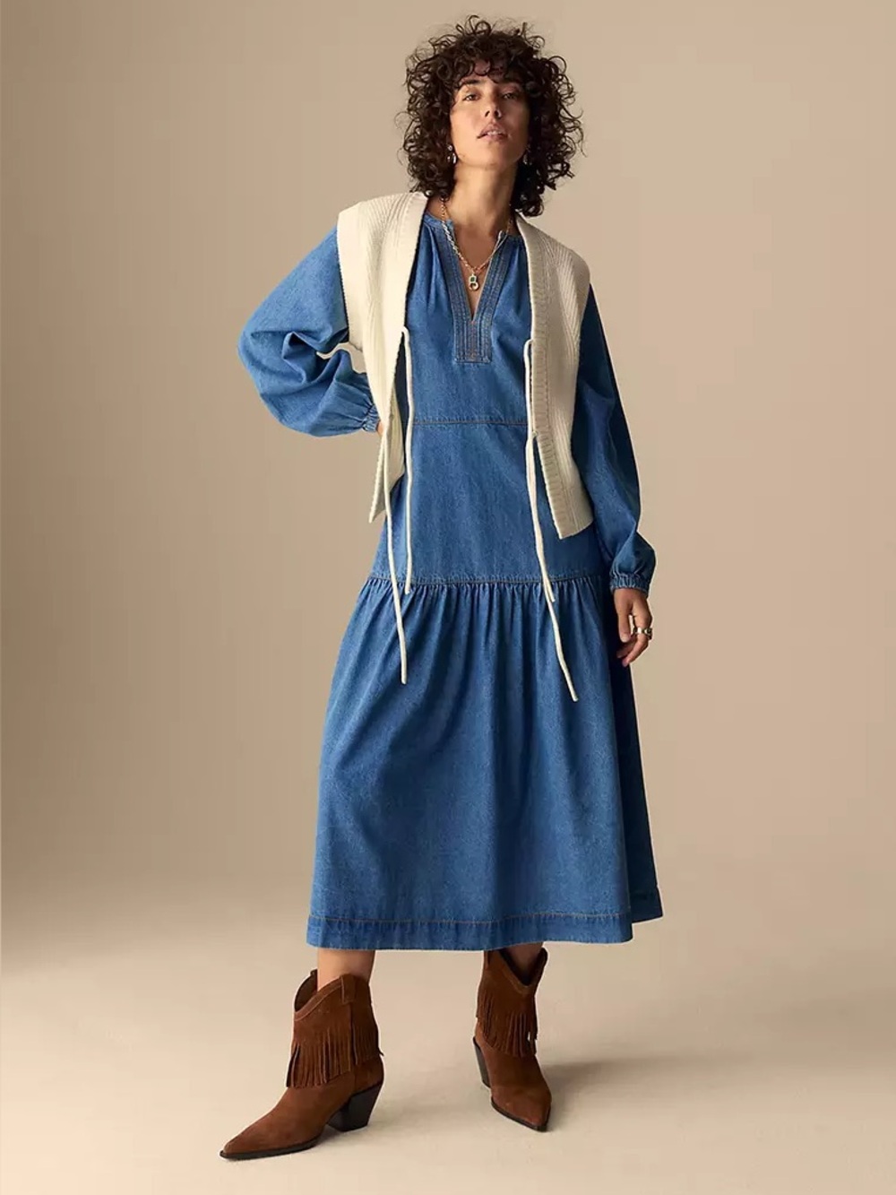 M&S Per Una Denim Midi Dress